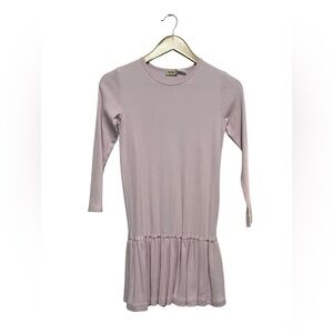 Marmar Copenhagen Girls Soft Lilac Ruffle Hem Long Sleeve Dress Size 10